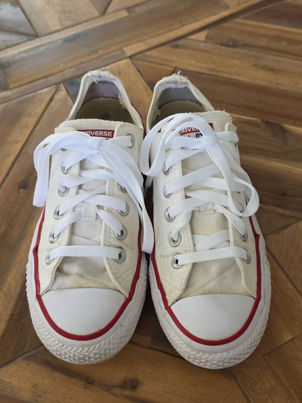 White Converse canvas sneakers, Women's 7